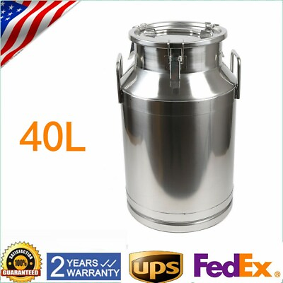#ad 40L Stainless Steel Milk Can Barrel Fermenter Barrel Beer Keg Wine Brew Storage $108.30