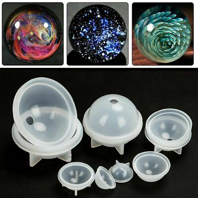 #ad 5Pcs set Silicone Ball Mould Sphere Mold Epoxy Resin Casting DIY Making Craft US $8.18