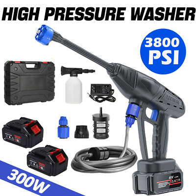 #ad Cordless Car High Pressure Washer Jet Portable Water Wash Cleaner Gun 2 Battery $67.88