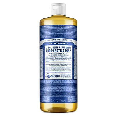 #ad Dr. Bronner#x27;s Pure Castile Liquid Soap – Peppermint – 32 oz $15.97