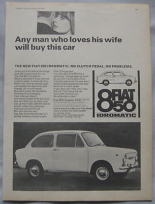#ad 1967 Fiat 850 Idromatic Original advert GBP 3.99