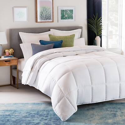 Linenspa Comforter Duvet Insert Down Alternative Box Stitched Reversible #ad $74.99