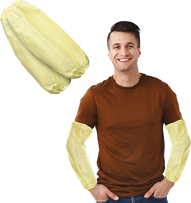 #ad 10 pair Disposabl Oversleeves Arm Sleeves Waterproof Plastic Cleaning 18quot; 82 gsm $16.68