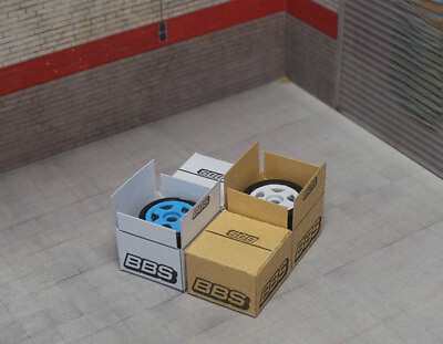 #ad 1 64 Diorama BBS Box Model Car Garage White Yellow Box Scene Display Props Model $7.51