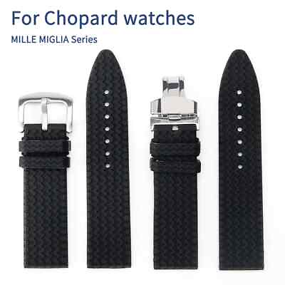 #ad 21 23mm For Chopard 168511 Silicone Watchband Strap Classic Black Tools $28.98