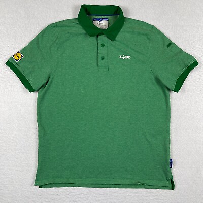 #ad Lidl Polo Shirt Mens Large Green Organic Grocery Store Employee Workwear Uniform $14.00
