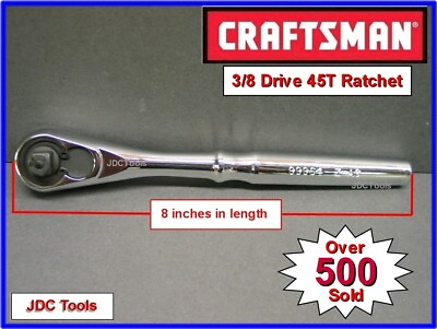 Craftsman 3 8 Drive Socket Ratchet Wrench Full Polish Quick Release 45T $17.95