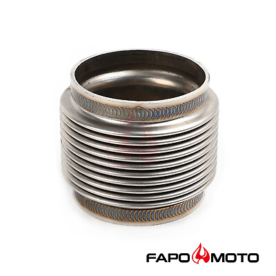 #ad FAPO 2.5quot; ID T304 SS EXHAUST FLEX BELLOWS 2.55quot; Long Joint Pipe ULTRA STRONG $39.99