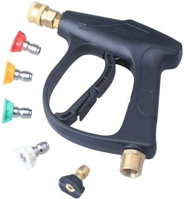 #ad Short Wand High Pressure Washer Gun 3000 PSI 5 Nozzles M22 Metric Male Fit $27.37