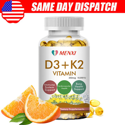 #ad Vitamin K2 MK7 with D3 10000 IU Supplement BioPerine Capsules Immune Health $13.79