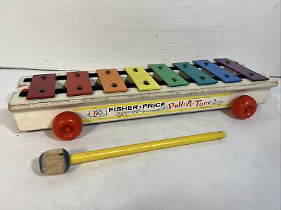 #ad #ad Vintage Fisher Price 1964 quot;Pull A Tunequot; Wood amp; Metal Xylophone #870 U.S.A. $18.99
