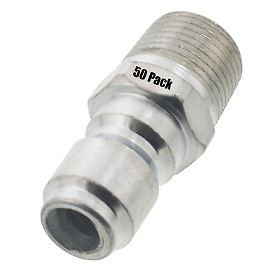 #ad 50 pack Pressure Washer 3 8quot; Male NPT to Quick Connect Plug Zinc Coupler $52.99