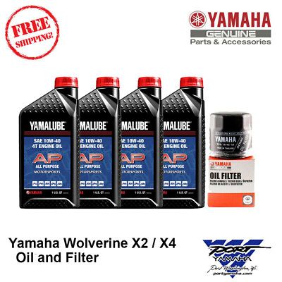#ad #ad Genuine Yamaha Oil Change Kit 2018 24 Wolverine X2 X4 850 10W40 4 QTS Filter $62.95