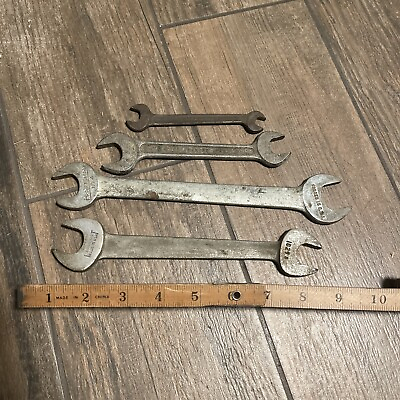 #ad Vintage Wrenches Lot of 4 mixed sizes and brands Craftsman and others $8.44