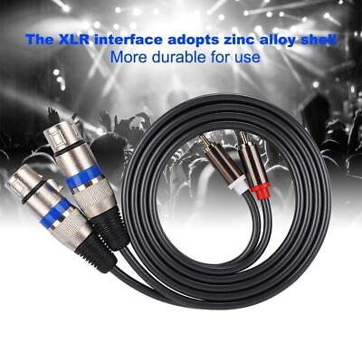 #ad Dual for RCA Male to Dual XLR Female Audio Adapter Cable Patch Cord Double row $12.21