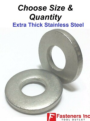 #ad Extra Thick Flat Washers 18 8 Stainless Steel SAE Washer Choose Size amp; Qty $17.24