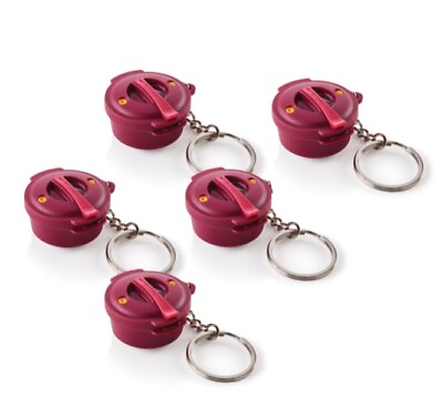 #ad 5 Tupperware Collectible Keychains￼ Red Pressure Cooker Holds $2.75 In Quarters $15.95
