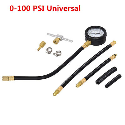 #ad 0 100 PSI Fuel Injection Pump Pressure Injector Tester Test Pressure Gauge Kit $42.53