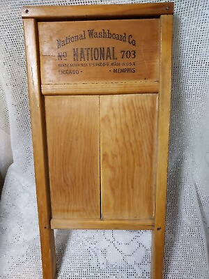 #ad National Washboard Co The Zinc King Lingerie Wooden Washboard USA 703 $17.50