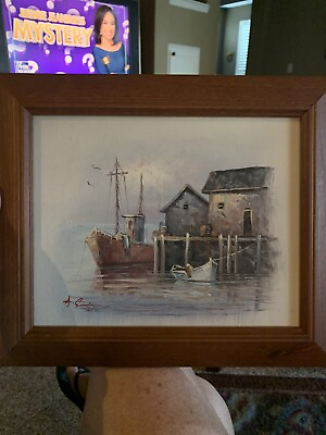 #ad A. Simpson oil on board board size 10” x 8” framed size shown $125.00