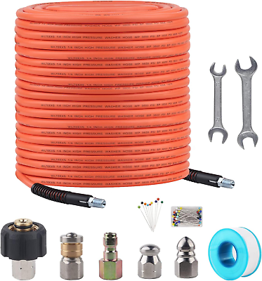 #ad Sewer Jetter Kit for Pressure Washer with 1 4 Inch NPT Water Jet Drain Cleaner H $57.72