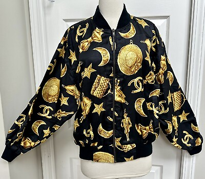 #ad RARE Vintage Silkworms Luxury Quilted Bag C Logo Print Inspired Jacket PRISTINE $249.99