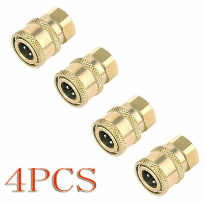 #ad 4PC Washer Coupler Brass Pressure Fittings 1 4 Inch Quick Connect To Female NPT $17.75