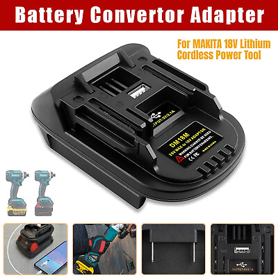 #ad USB Battery Adapter for Milwaukee 18V Dewalt 20V Convert to Makita 18V DM18M $12.95