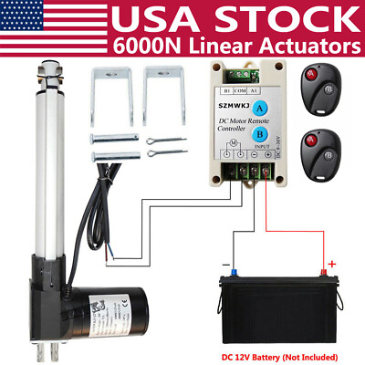 #ad 6000N 1320lbs Electric 12V Linear Actuator W Wireless Controller Heavy Duty DO $79.99
