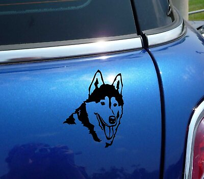 #ad #ad SIBERIAN HUSKY HEAD PORTRAIT DOG FUNNY DECAL STICKER ART CAR WALL DECOR $3.58