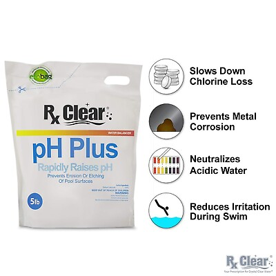 #ad Rx Clear pH Plus Increaser Granular Soda Ash Chemical For Swimming Pool 5 lbs $21.92