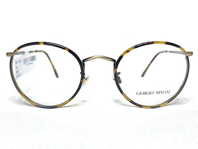 #ad NEW Giorgio Armani AR112MJ 3292 Mens Havana Gold Round Eyeglasses Frames 49 22 $199.99