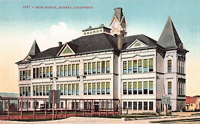 #ad High School Eureka California Early Postcard Unused $12.00
