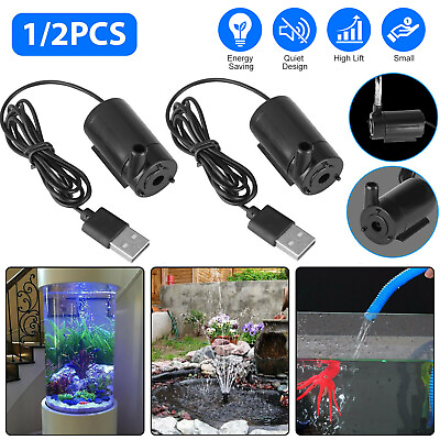 #ad Small Water Pump Mini Mute Submersible USB 5V 1M Cable Garden Home Fountain Tool $9.48