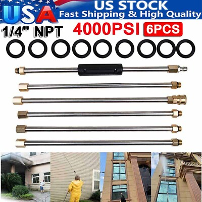 6PCS Pressure Washer Extension Wand Set 90 inch Power Washer Lance Kit 4000 PSI #ad $23.00