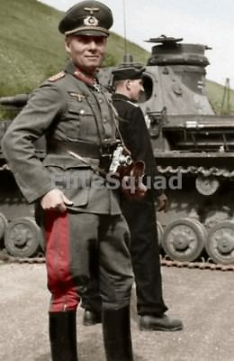 #ad WW2 Photo Major General Erwin Rommel and Panzer IV Nº321 France May 1940 #437 $5.95