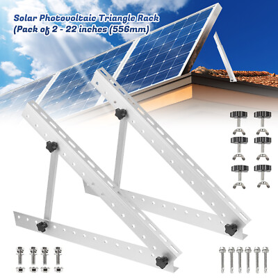 #ad #ad 22quot; Solar Panel RV Tilt Mount Brackets Ground Roof Flat Surface Adjustable Frame $29.99