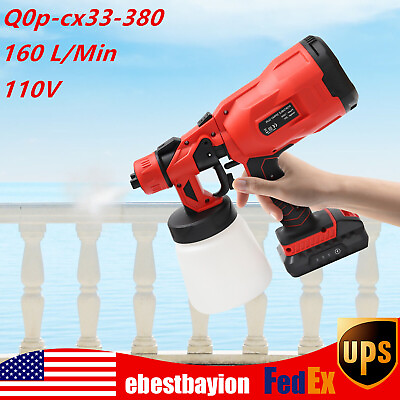 #ad High Pressure Paint Sprayer Airless Electric Power Cordless Spray Gun Spray Tool $84.55