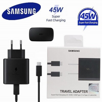 #ad Original Samsung 45W Super Fast Charger Adapter Cable Galaxy Note 20 Ultra S22 $4.51