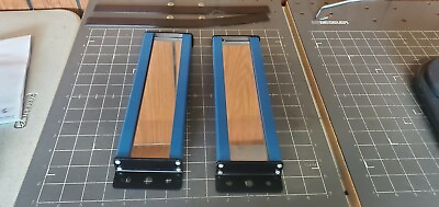 #ad Blue Industrial Mirror Assembly with Mounting Brackets Lot of 2 Steampunk $49.99