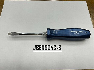 Snap on Tools USA NEW POWER BLUE Hard Handle 1 4quot; Flat Head Screwdriver SDD4AMB $59.95
