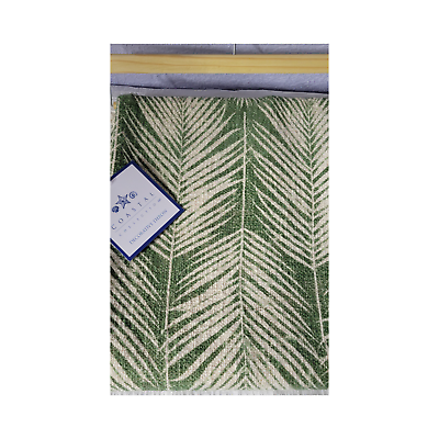 #ad Coastal Collection Decorative Throw Green Palm Leaves 100% Cotton 50x60 $44.33