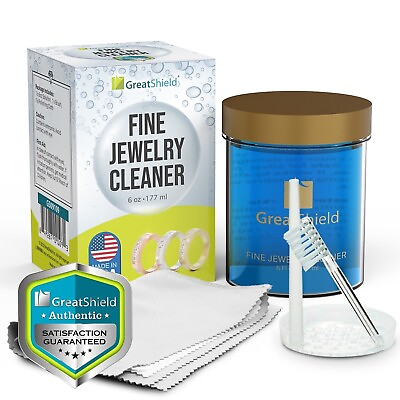 #ad Fine Jewelry Cleaning Solution Kit With Brush Safely Clean Gold Silver Diamond $15.99
