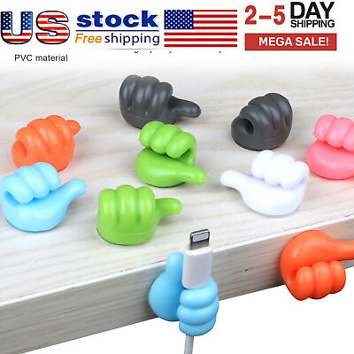 #ad 10PCS Thumb Shape Self Adhesive Hooks Multifunctional Wall Traceless Silicone $0.99