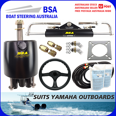 #ad Outboard Boat Hydraulic Black Steering wheel Kit Yamaha Up To 150HP 409KG Force $849.00