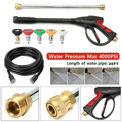 #ad High Pressure 4000PSI Car Power Washer Gun Spray Wand Lance Nozzle and Hose Kit $35.99