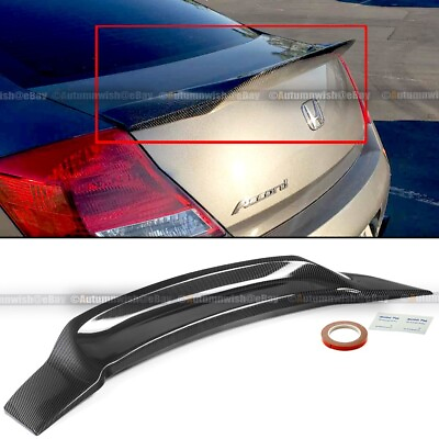 #ad For 08 12 Honda Accord Coupe DuckBill HighKick Carbon Look Trunk Wing Spoiler $87.99