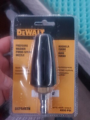DeWalt Pressure Washer Turbo Spray Nozzle 4500 PSI Quick Connect DXPA45TN New $25.00