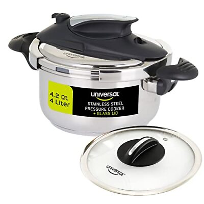 #ad Universal 4.2 Quart 4 Liter Stainless Steel Easy Use Pressure Cooker Extr... $118.83