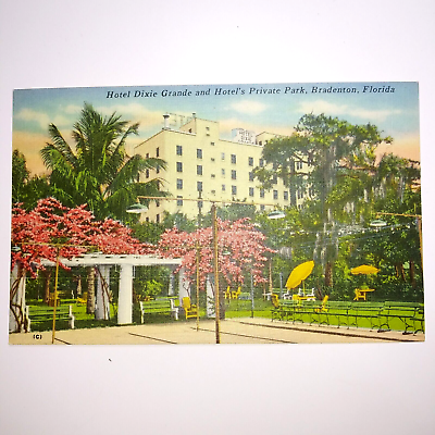 #ad Hotel Dixie Grande Private Park Bradenton FL Florida Linen Unposted $3.75